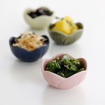 오반자이 사색매화 도자기 종지, [딥블루1p]