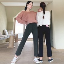 오키진 여성 핏깡패 인밴딩 슬랙스 기본 스판 속밴딩 데일리 편해요