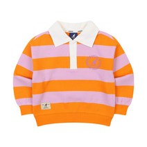 [캉골키즈]APACLT00010OG 스트라이프 카라 스웨트셔츠 PA 0001 오렌지