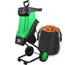 잔가지 나뭇가지 목재 장작 패는 기계 파쇄기 분쇄기, 2400W 분쇄기 + 30 미터 코드