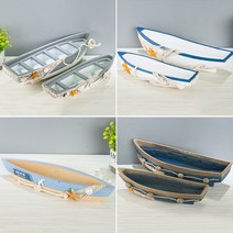 편집숍 지중해 선박 해양 스타일 장식 크리 에이 티브 모델 공예 해적선 테이블 작은 나무 보트, [04] 회색(중형 보트)