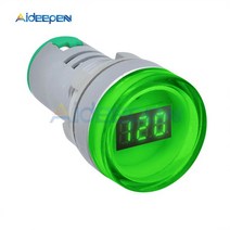 측정공구 미니 디지털 전압계 전류계 22mm AC 60-500V 볼트 테스터 듀얼 LED 표시기 오목한 사각형, 04 Green