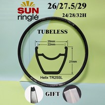 자전거림 휠셋 sunringle helix tr25sl 29 27.5 26 인치 650b 32 28 24 홀 농구 튜브리스 알루미늄 mtb aro 디스크 furos, 26 28시간 1개