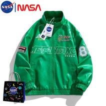 남자 항공점퍼 NASA 공동 스탠드 칼라 가죽 자켓 봄 가을 파일럿 야구 재킷 핸썸 루즈핏 오토바이 슈트