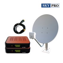 삼도정보통신 HD 무료 국내 위성방송 mini세트, TV 2대 시청(75+LNB+SWP-7000S 2대)