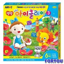 ForU896 아모스 탱탱 아이클레이 번 6색 박스 24개 장난감 학용품 점토 공작놀이, 상세페이지 참조