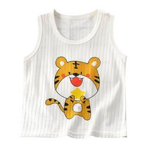 LJMOFA-패션 어린이 민 티셔츠 여아용 귀여운 동물 아기 남아 그래픽 티 코튼 조끼 상의 여름 옷