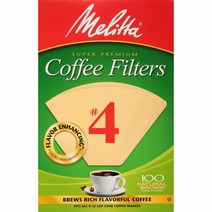 Melitta FBA_624602 식품 4호 콘 내추럴 브라운 페이퍼 커피 필터