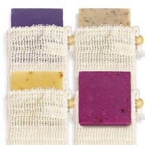 Age of Sage Natural Soap Bar w/Sisal Bag 4pk Mixed Vegan Artisan Soap Set w/Essential Oil for Women, Secret