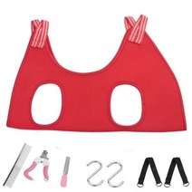 애완 동물 미용 해먹 손톱 트리밍 고양이 안티 스크래치 물린 개 구속 가방 목욕 고정 가지 치기 도구 세트120064, suit red, 10-15KG