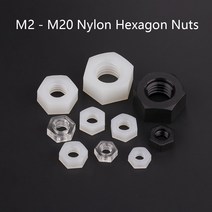 인서트너트 M2 M2.5 M3 M4 M5 M6 M8 M10 M12 M14 M16 M18 M20 나일론 육각 너트 블랙/화이트, [13] M20 (10Pcs), [01] White