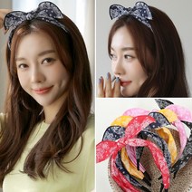 상콤이 페이즐리 헤어밴드 왕 리본 명품 여자 여성 귀여운 심플 데일리 핸드메이드 머리띠