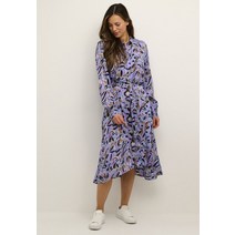 Kaffe 카페 KAFINE OLINE - 셔츠 드레스 블루 painted leafs 원피스 [독일]
