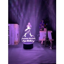 3D 조니 워커 바 룸 장식 조명에 대 한 밤 빛을 걷고 계속 Usb 배터리 구동 Nightlight 다채로운 테이블 조, QT07_16 color with remote