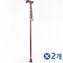 자동펼침 4단 길이조절 지팡이x2개 어버이날선물 스틱 기구 보행 어르신 스탠드 노인 생신선물, 단일상품(ROD5444)