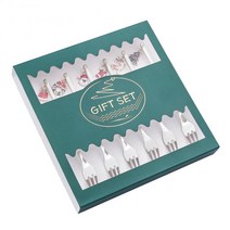 6 팩 스테인레스 스틸 크리 에이 티브 스푼 크리스마스 선물 스푼 우유 차 감동 디저트 스푼 테마 커피 스푼 과일 펜던트 포크, Golden fork, 러시아