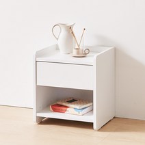 더비 협탁 침대 옆 1단 서랍장, 화이트