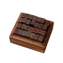 앤티크 알파벳 우드 박스 다꾸 영어 영문 숫자 이니셜 스탬프 스템프 다이어리 꾸미기, 01 : 대문자_A