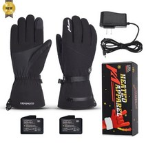 열선장갑 오토바이 겨울 따뜻한 장갑 모토 스키 방수 충전식 열 설상차, L_CHINA, Black C