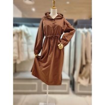 [코인코즈](DW2WO301)후드넥 허리스트링 롱 원피스