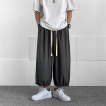 빈티지 오버핏 남성 트레이닝복 9부 바지 스트릿 송민호 패션 스타일 팬츠