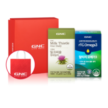 GNC 밀크씨슬 원데일리 600mg x 60p + 알티지 오메가3 600mg x 60p + 쇼핑백 세트, 4세트