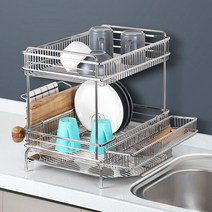 H-304올스텐2단 풀세트 주방건조대 접시 식기 설거지선반