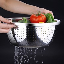 이지키친 재료씻기 스텐 타공 채반 30CM 면삶기 싸리채반 쌀씻기 물빠짐 소쿠리채 찜기