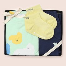 [AK PLAZA] [블루독베이비]MN해피퍼피상하복+BASIC메쉬발목양말SET