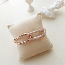 셀러허브(잡화) 여자 볼드체인 꼬임 유광 은색 큐빅뱅글 팔찌