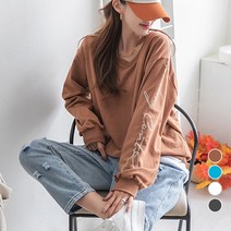 [나크21] (55~120) 소매 레터링 맨투맨티 KO11-T-17