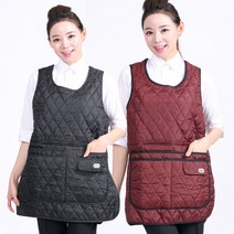 DRM01 누빔 원피스 겹주머니 앞치마 깔깔이 겨울, DRM01 카키S