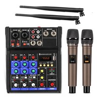 디제잉장비 DJ기계 휴대용 디지털 오디오 믹서 dj 컨트롤러 equalo de sonido with usb mp3 잭 4 채널 전문 테이블 de mixage 오디오, 검은색