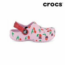 크록스 [크록스] 키즈 푸드 프린트 클로그 발레리나핑크 207150-6GD