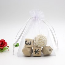 오간자 가방 7x9cm 9x12cm 10x15cm 선물 웨딩 포장 디스플레이 쥬얼리 튤 드로 스트링 백 파우치 50 개/묶음