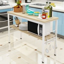 아일랜드 주방 보조 조리대 홈바 테이블 다기능 렌지대 팬트리수납장, 2층 가로 90폭 40 높이 80