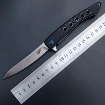 Eafengrow플라잉 피쉬 볼 베어링 플리퍼 접이식 D2 스틸 G10 캠핑 사냥 주방 생존 야외 EDC 도구 유틸리티, 01 Black