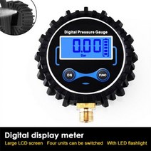 고정밀 디지털 타이어 공기 압력 게이지 0-200PSI LCD 압력계 자동차 트럭 오토바이용 LED 라이트 포함121086, With LED Light
