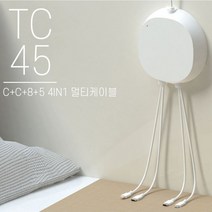 정확도 국내산 업소용 도난방지 멀티4케이블 일체형 충전기 2.4A, 화이트 TC45