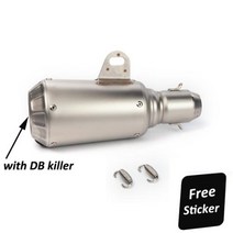 범용 오토바이 배기 테일 파이프 3851mm 슬립 온 머플러 야마하 MT07 Z900 닌자 400 GSR600 SV650 MP3 용 무료 스티커 포함, A-A.k sticker and DB