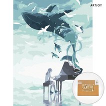 아트조이 DIY 명화그리기 (물감2배) 고래와 피아노 30X40cm