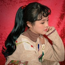 가발매니아 메이비 35cm 2초포니 핀 포니테일(형상기억인모) 집게가발 묶음머리, 내츄럴블랙