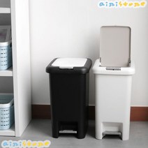 모던 인테리어 투버튼 페달 휴지통 15L 20L, 안식일 투버튼 페달 휴지통_화이트 20L