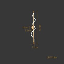 LED 북유럽 황금 흰색 미니멀리즘 디자이너 램프 조명 펜던트 식당용, 13.Wall lamp 90cm - Gold-Warm