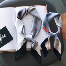 여성용 쁘띠 정사각 스카프 2개