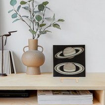 모노기와 모던스타일 우주행성토성 미니 감성 인테리어 액자15x15+이젤포함, 단일옵션