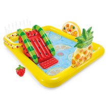 [웰시에이치] 인텍스 과일 풀장 슬라이드풀 간이 수영장 미니 튜브 미끄럼틀 볼풀장 / 244X198X71cm / 코스트코