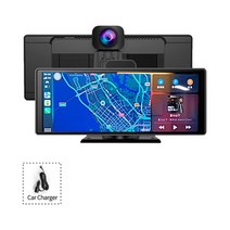 네비게이션 10.26인치 4K 대시 캠 카메라 와이파이 카플레이 및 안드로이드 DVR GPS 비디오 레코더 대시 보드 듀얼 렌즈 24H 파크, 해외, 64GB Card, 전방 싱글렌즈 - GPS 포함