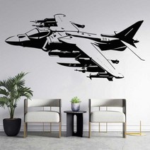 호커 Siddeley 해리어 AV-8 VTOL 파이터 군사 아카데미 하이틴 키즈 무기 팬 홈 침실 장식 비닐 벽 전사 무늬 벽화, 119x57cm, No.17 Rose