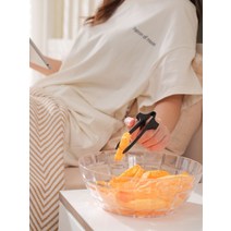 다기능 게이밍 젓가락 스낵 클립 PC방 4쌍 핑거 푸드 과일 파티 손 안묻히는 도구, 블랙 세트 2쌍